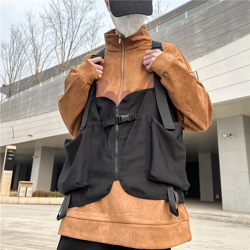 Workwear Westentasche für Outdoor-Sportarten im Street Dark-Stil für Herren mit mehreren Taschen für Herren rucksack Modetrend Nische