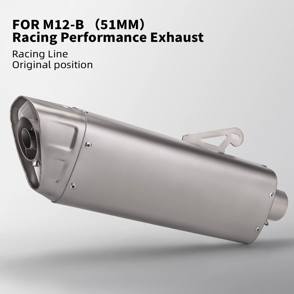 

Modified motorcycle exhaust pipe M12-B with cover universal diameter 51mm stainless steel muffler