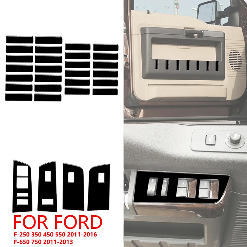 

For Ford F-250 350 450 550 2011-2016 F-650 750 2011-2013 Car Door Brand New ABS Gloss Black Sticker Car Accessories