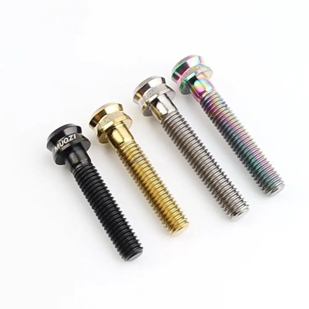 M6x30/35mm Bicycle Stem Top Cap Screw Ultra-light Colorful Bicycle Headset Top Cap Bolt Vacuum Plating Titanium Alloy