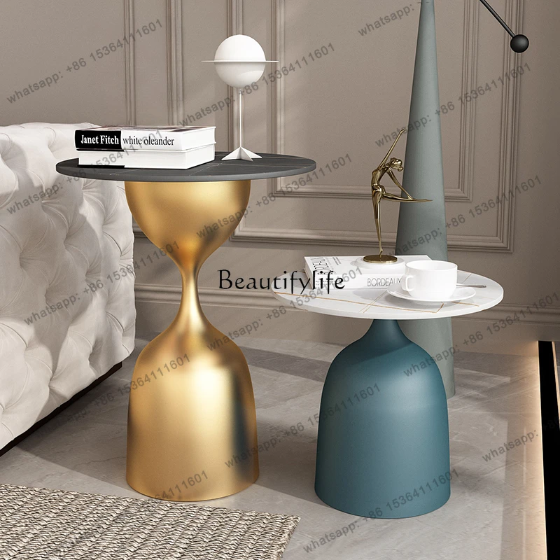 Luxury Modern Simple Side Table Small Apartment Living Room Minimalist Hand-painted Creative Round Table Small Table