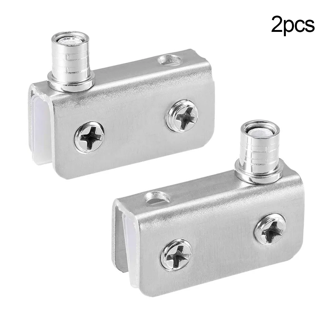 Brand New Door Hinges Glass Door Hardware PivotClip Stainless Steel 1 Pair Bathroom Shower Door For 5-8mm Glass