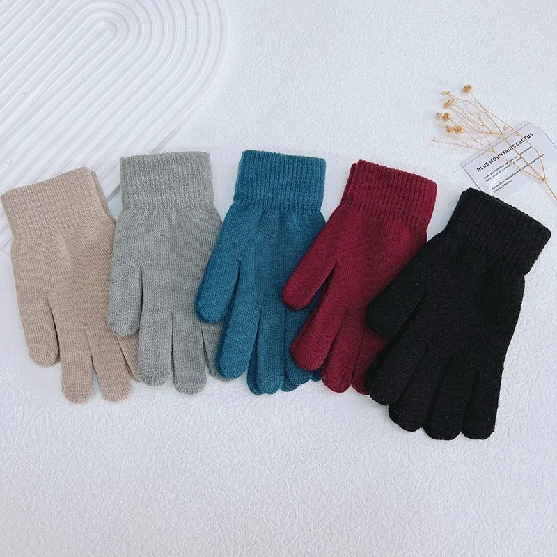Full Fingered Gloves Winter Warm Thermal Wrist Warmer Glove Solid Knitted Gloves Warm Split
