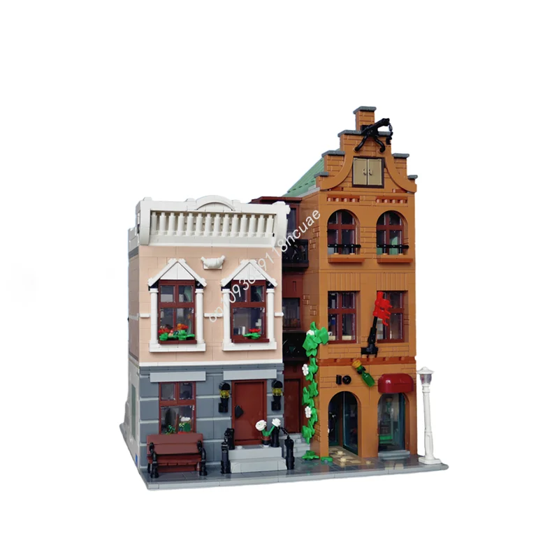 2527 Uds. MOC apartamento y tienda de vino modelo modular bloques de construcción juguetes arquitectura montar DIY regalo de Navidad creativo niños