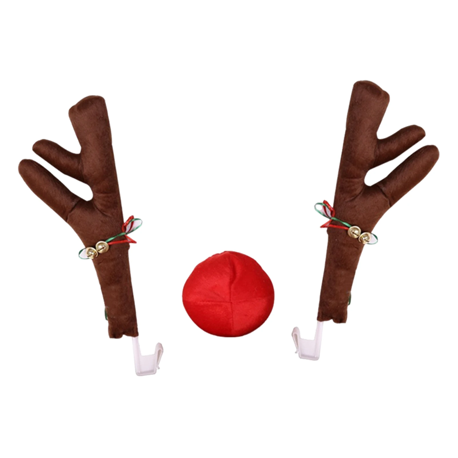 Reindeer Antlers And Nose Decoration For Vehicle Holiday Atmosphere Car Outfit Is Made Of Durable