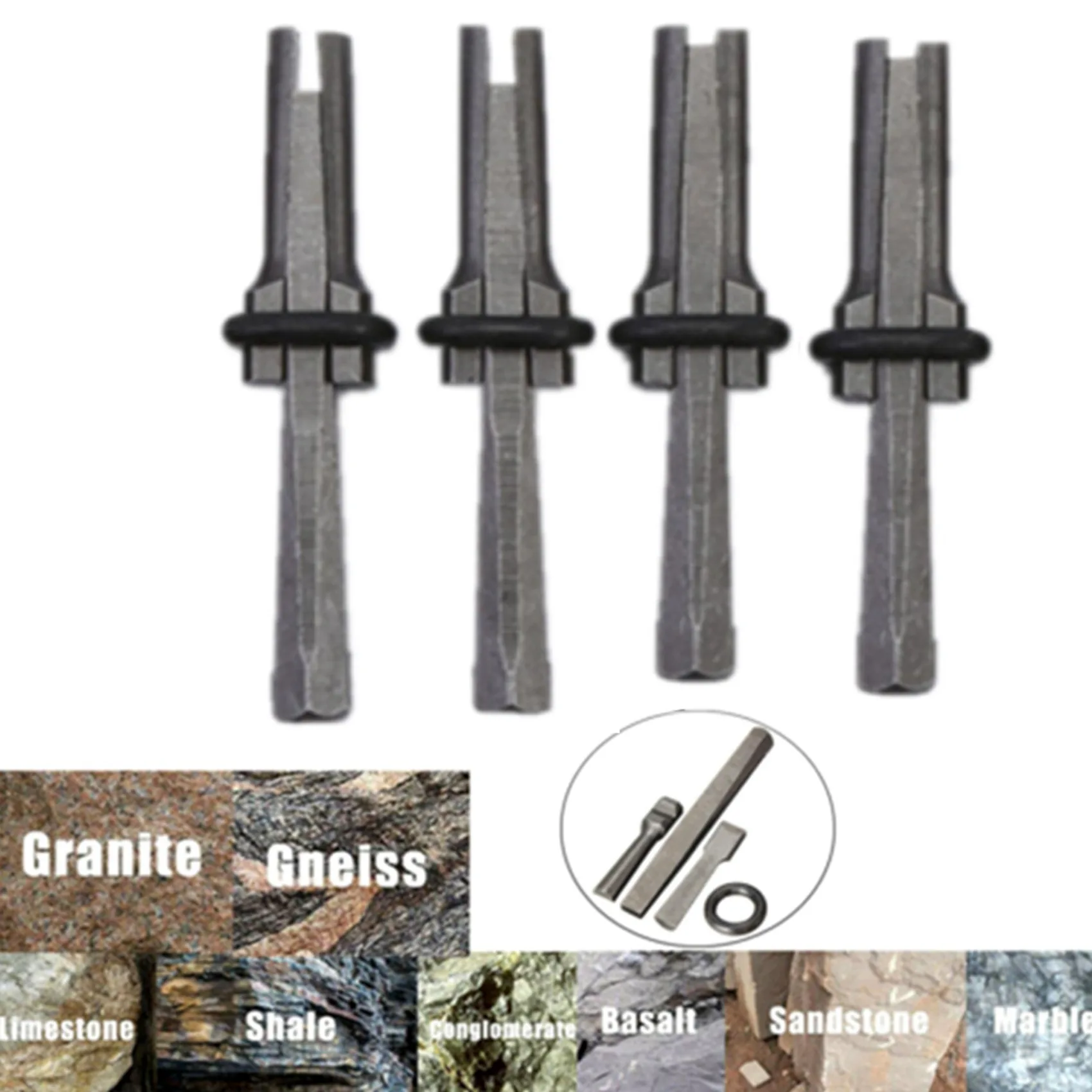 B62B-8 Pieces Of Stone Cleavers, Wedges, Stonecutters, Stone Breaking Tools, Iron Chisels, Hand Tools Set
