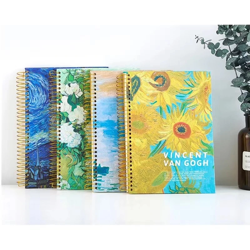 16K Loose-leaf Coil Notebook Oil Painting Series Coil Notepad Sketch Book Stationery Student School Supplies Journal Notebook