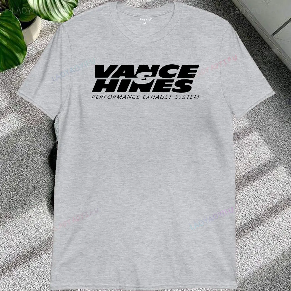 VANCE HINES Printed Fashion Man T-SHIRT Inspired Motorcycle Racing Exhaust Systems Male T Shirt Casual Loose Harajuku Soft Tees