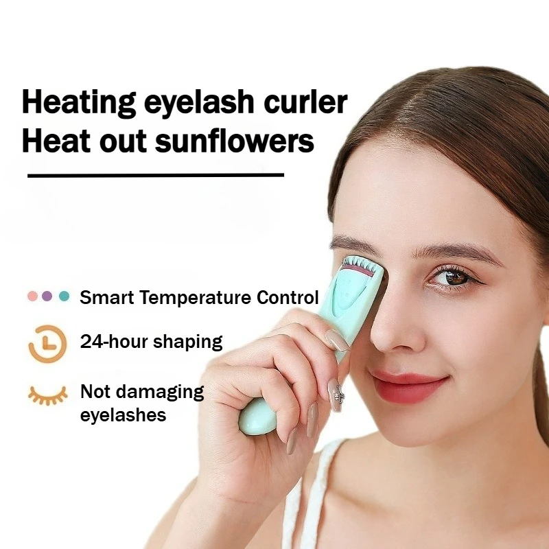 USB Rechargeable Heated Eyelash Curler - Fast Heating, Long-Lasting Curls, Safe & Portable Makeup Tool for Perfect Lashes