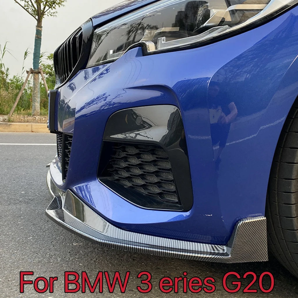 M Pack MP Style Front Bumper Splitter Lip Spoiler Diffuser Guard Body Kit Cover For BMW 3 Series G20 320i 330i Tuning 2019-2022