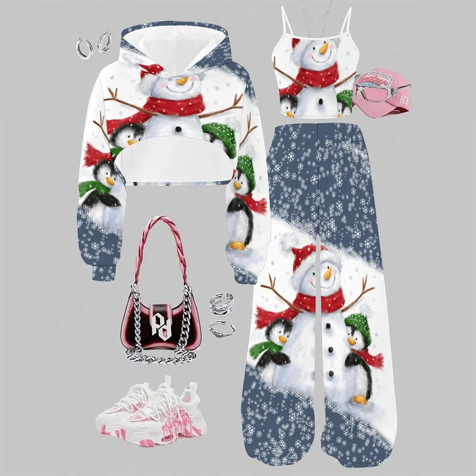 Little Girls Retro Print  3PCS Outfit  Fashion Retro Vest Skin-friendly Breathable Long Pants  Daily  Vacation Party Coat