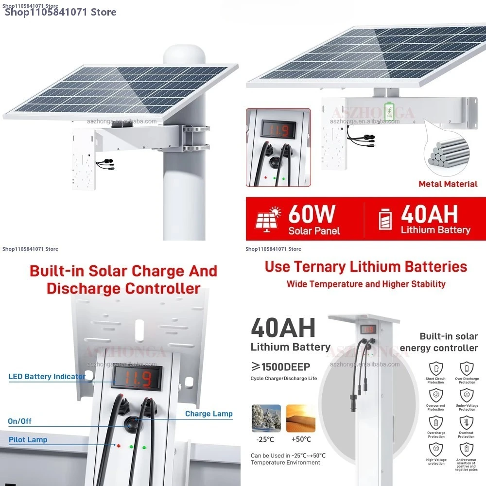 Solar Power System Off Grid Energy Storage LiFePO4 Battery for Home Farm Island Outdoor 4G Router Lighting CCTV Camera