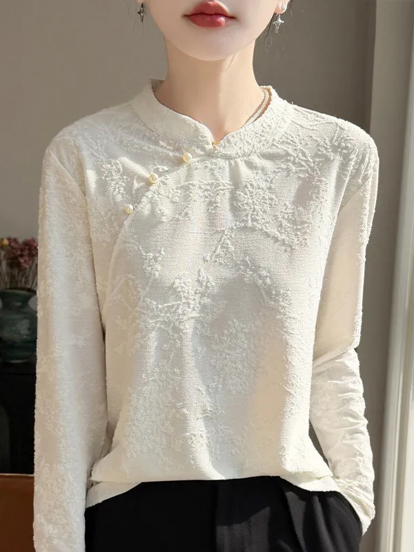 

Женский вязаный топ Ele Long Sve с воротником-стойкой и вышивкой, премиум-класса, базовый слой, повседневная модная футболка