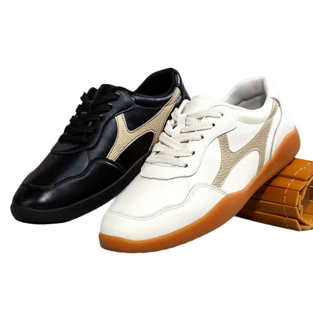 

Premium Leather Tai Chi Sneakers Non-slip Rubber Sole Martial Arts Shoes for Men Women Comfortable Wushu Training Footwear
