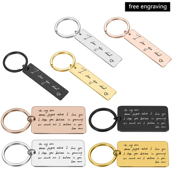 Personalized  One Side Cute Couple Keychain Gift for Boyfriend Girlfriend Men Women Key Chains Gifts for Dad Son Key Accessories