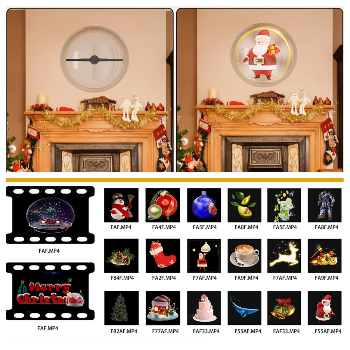 3D Hologram Fan 234LEDS WiFi Bluetooth 3D Projector with Remote Shell and Bracket Image Video Display Store Advertising light