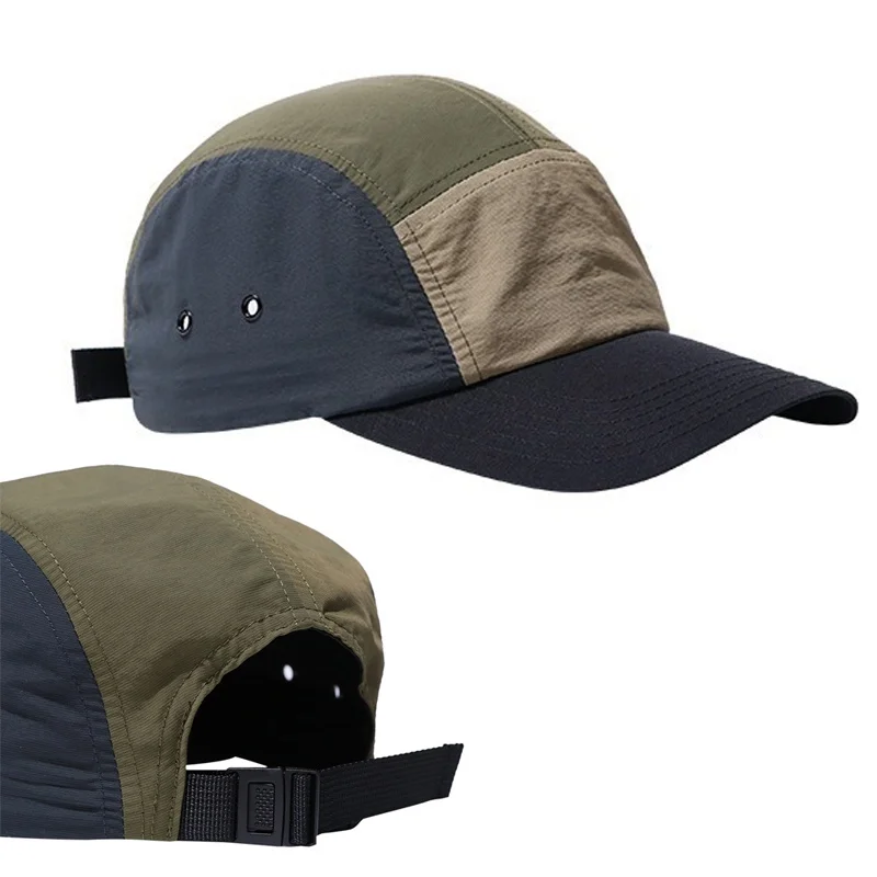 Mode verstellbarer Hut 5 Panel Kappe schnell trocknende Kappe Hysterese nhüte Unisex Baseball mützen Sonnen hüte – Detail 6