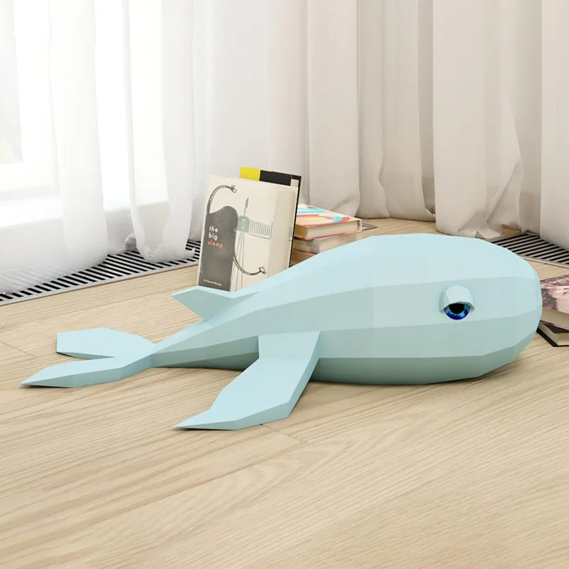 

60cm DIY Whale Paper Model - 3D Floor Ornament for Home Decor, Fun Puzzle Handcraft to Cultivate Hands-On Skills & Hobby