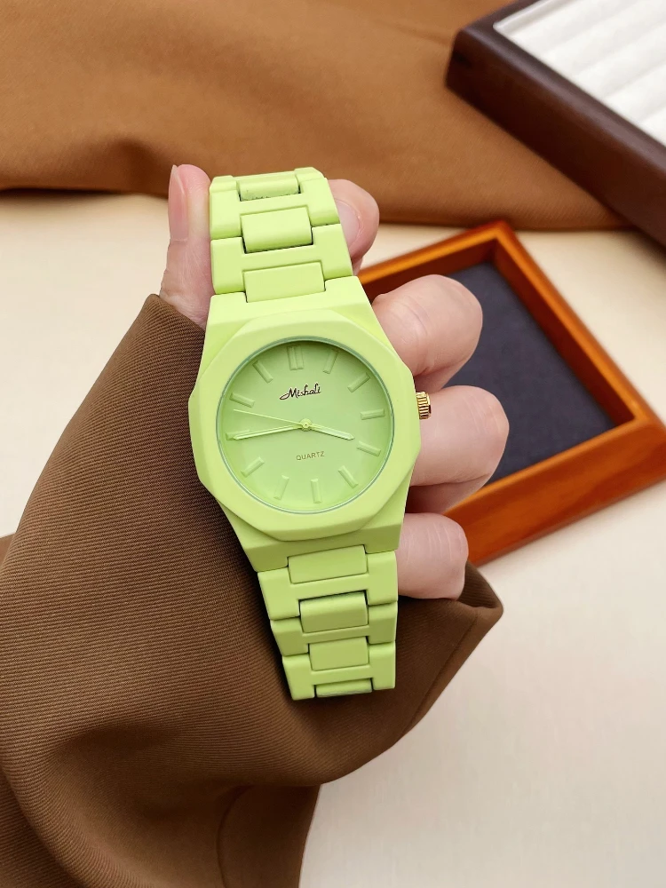 Fashion apple green large dial trendy women's watch women's fashion atmosphere