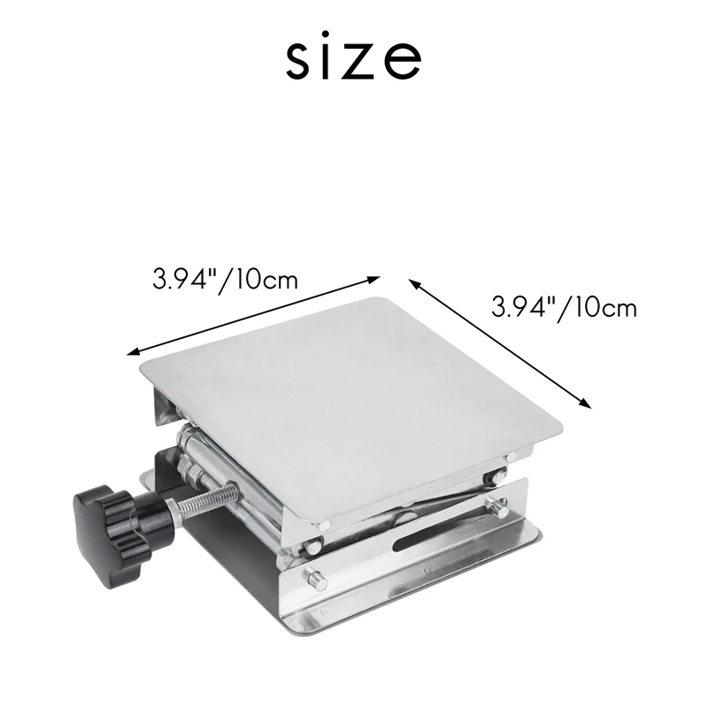 Scientific Lab Jack-100 X 100Mm Stainless Steel Lab Stand Table Rack Scissor Lab-Lift Lifter For Science Experiment