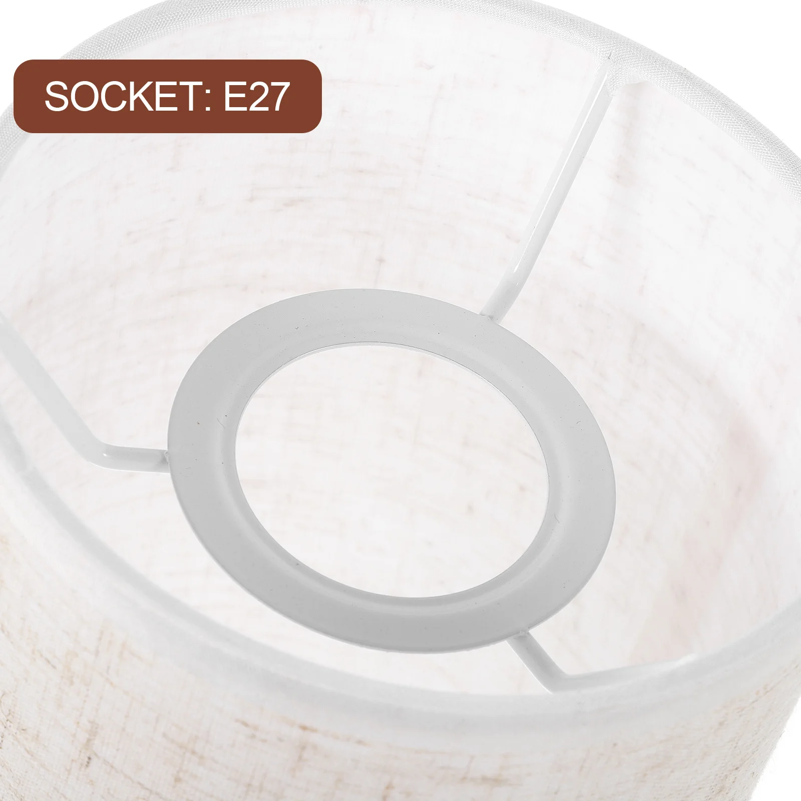 

Cloth Lamp Shade Round Drum Fabric Cover For Table Floor Desk Lamp, Beige E27 Replacement, Indoor Home Living Room Bedroom Study