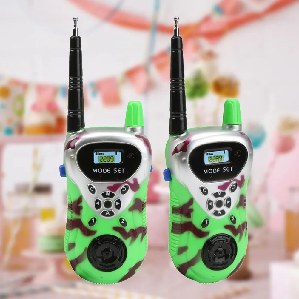 

2Pcs Walkie Intercom Mini Handheld for Kids Children Green Portable Kids Outdoor Function