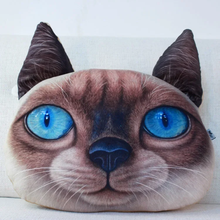 38x48 cm Duży rozmiar 3D Cute Cat Head Cushion Creative Cartoon Sofa Office Nap Pillow Zmywalna poduszka do siedzenia samochodowego — zdjęcie 5