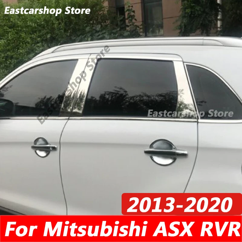 

For Mitsubishi ASX RVR 2013-2020 Car Stainless Steel Middle Central Column Window Trim B C Pillar Chrome Accessories Cover