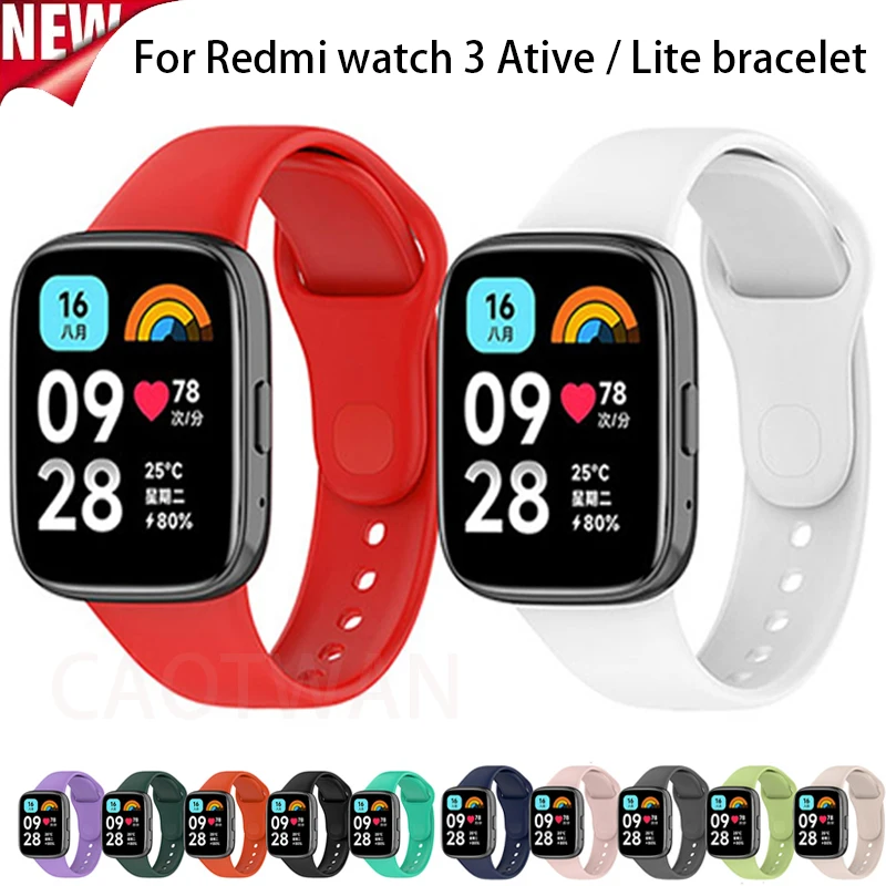 Original Silicone Strap for Redmi Watch 3 Active SmartWatch WristBand Bracelet for Xiaomi Redmi Watch 3 Lite Sport Accessories