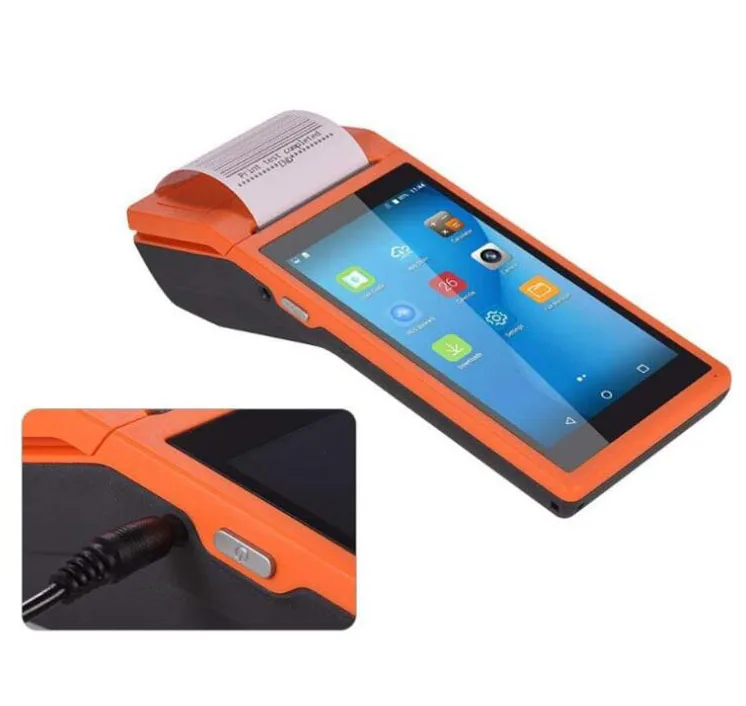 Android All In One Ticket Handheld Terminal Pos Machine Met 40Mm Papier Handheld Printer