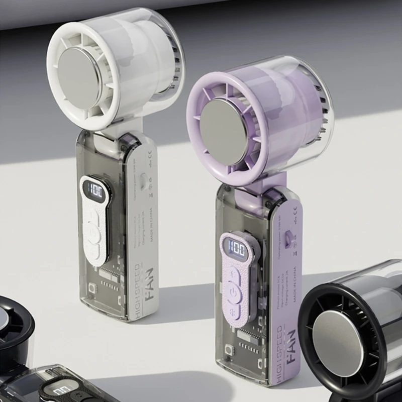 مروحة صغيرة قابلة للطي 190 جرام خفيفة الوزن تتضمن شحن متوافق مع حبل USB C #2