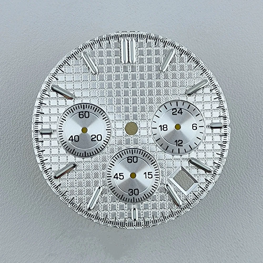 Esfera luminosa verde de Panda VK63, accesorios de reloj con movimiento, herramientas de reparación, sin logotipo, 31,8mm