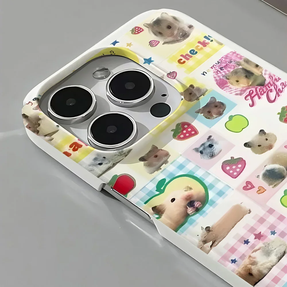 Cute cartoon animals Phone Case for iPhone 16 15 14 13 12 11 Pro Max XS XR XSMax 6 7 8 Plus Glossy HD Hard PC Cover