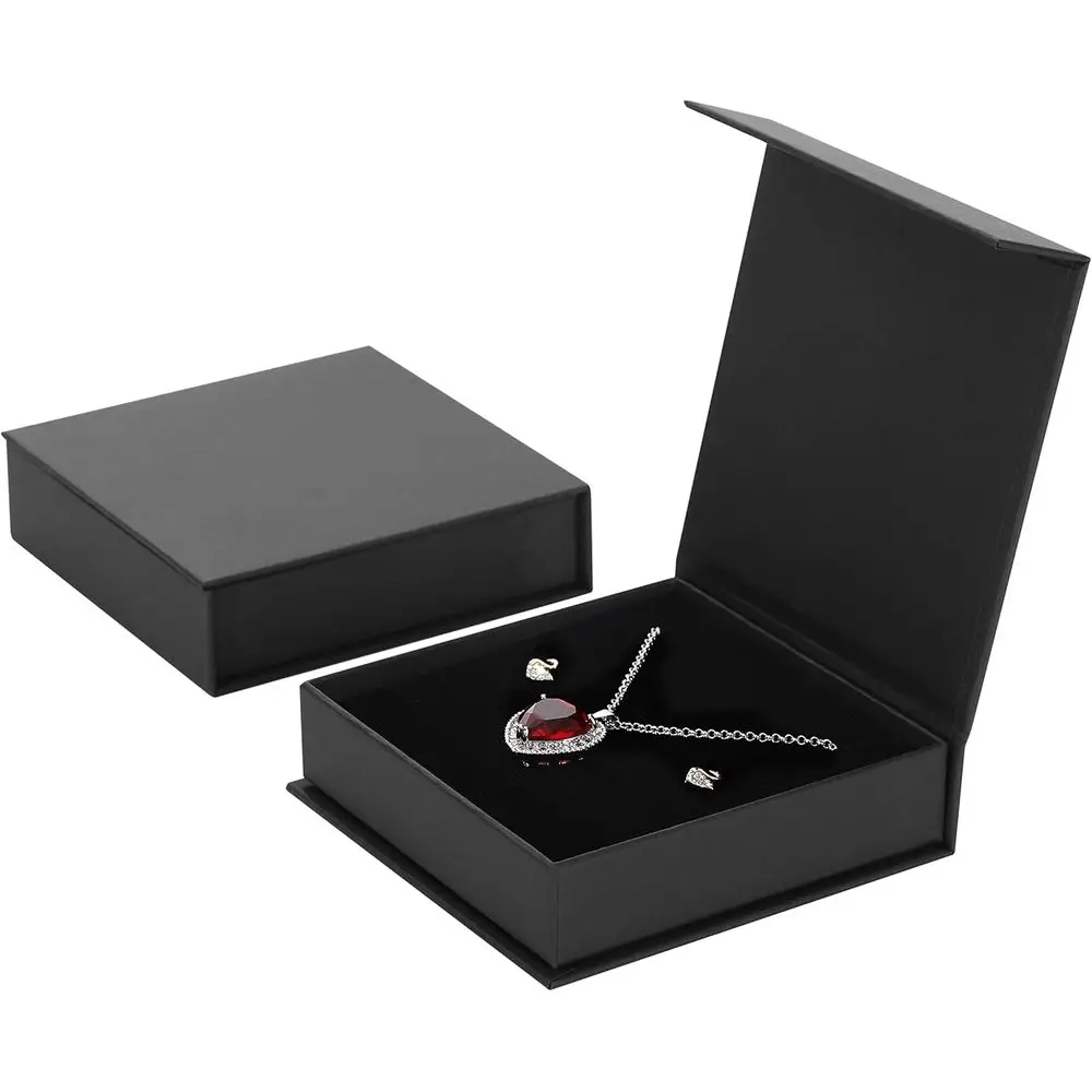 

Черные шкатулки для драгоценностей из 20 предметов из хлопка, 3,9x3,9x1,1 дюйма, идеально подходят для подарков