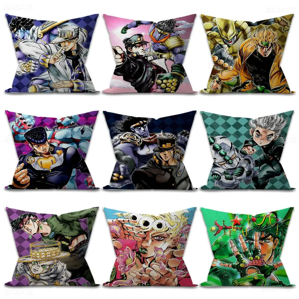 Anime JoJo's Bizarre Adventure Cushion Cover Inches Farmhouse Decor Home Throw Pillow Covers for Couch Decorations