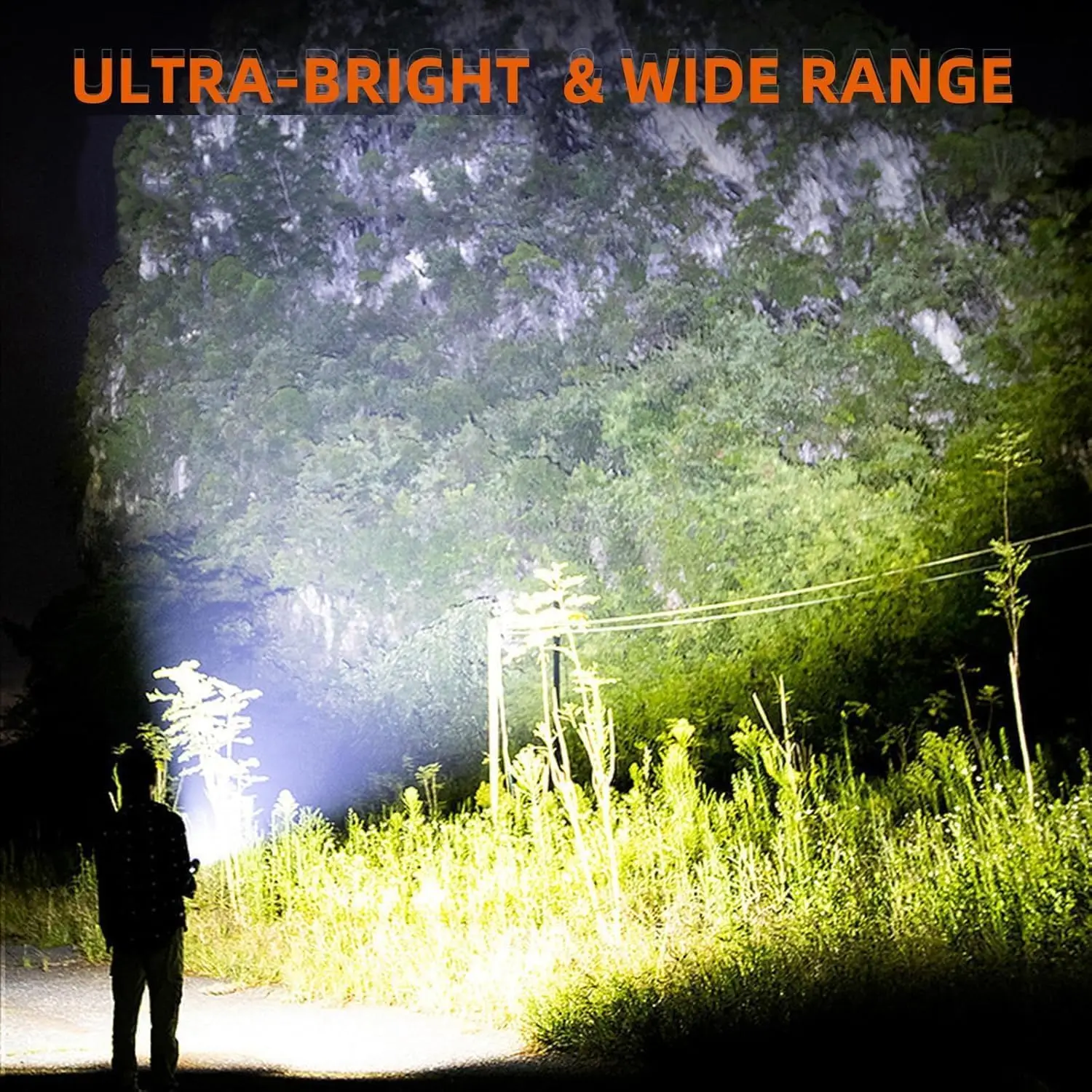 Rechargeable LED Flashlight 2 Pack, 90K Lumens Super Bright, 7 Modes Waterproof for Home Use