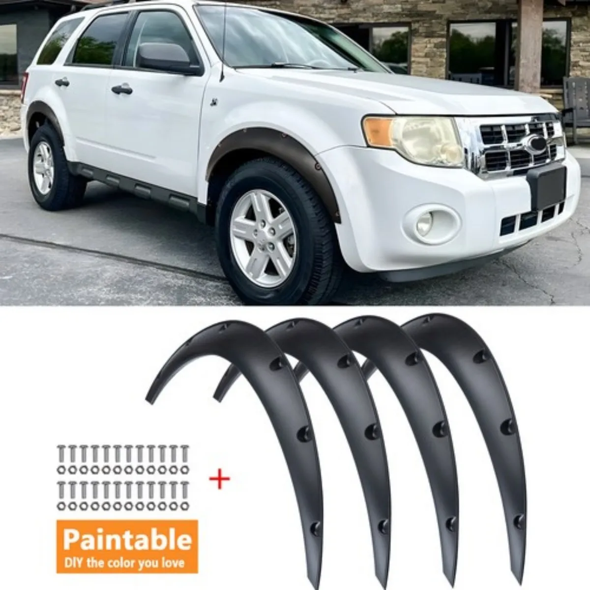 

Fender Flares Wheel Arches Flexible Extra Wide Body Kit 32" For Ford Escape