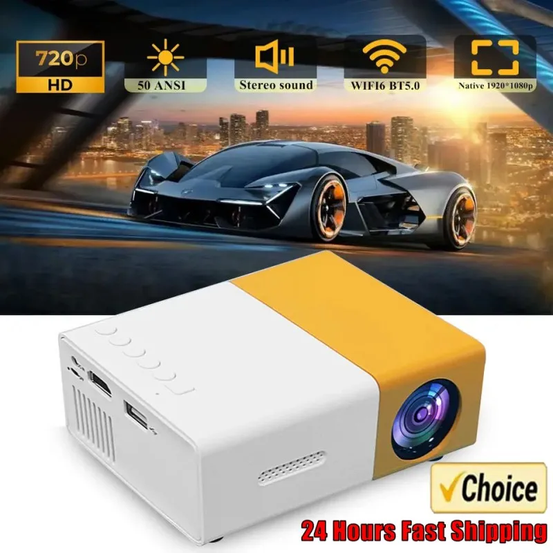 YG300 Smart Projector WiFi Auto Focus Bluetooth Android LED HD Projetor for 1000 Lumens Home Cinema Outdoor Portable Projetor