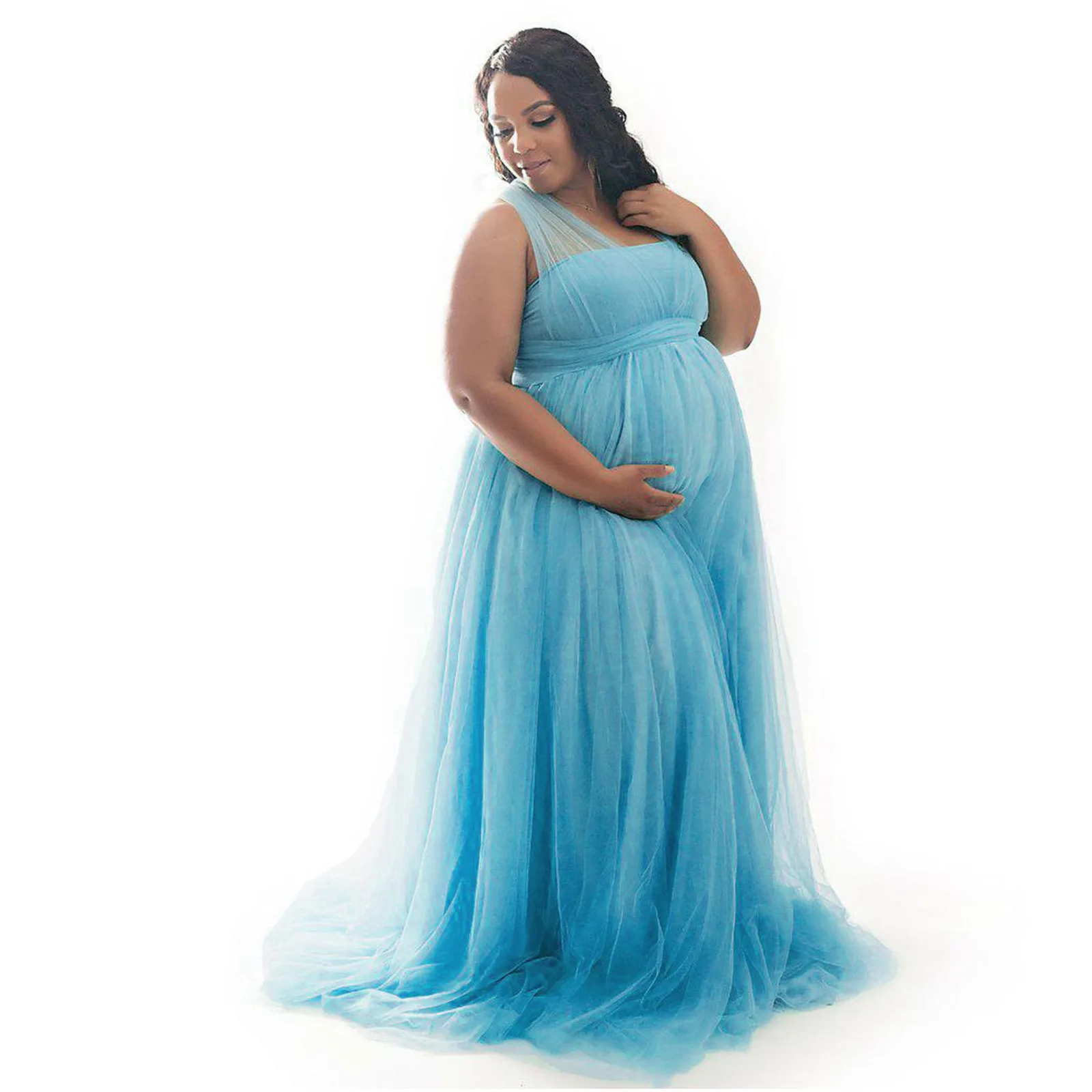 معاطف نسائية للحوامل بدون أكمام فستان دعائم للتصوير الفوتوغرافي للحوامل فستان الأمومة الصلبة فستان الأميرة فستان صيفي