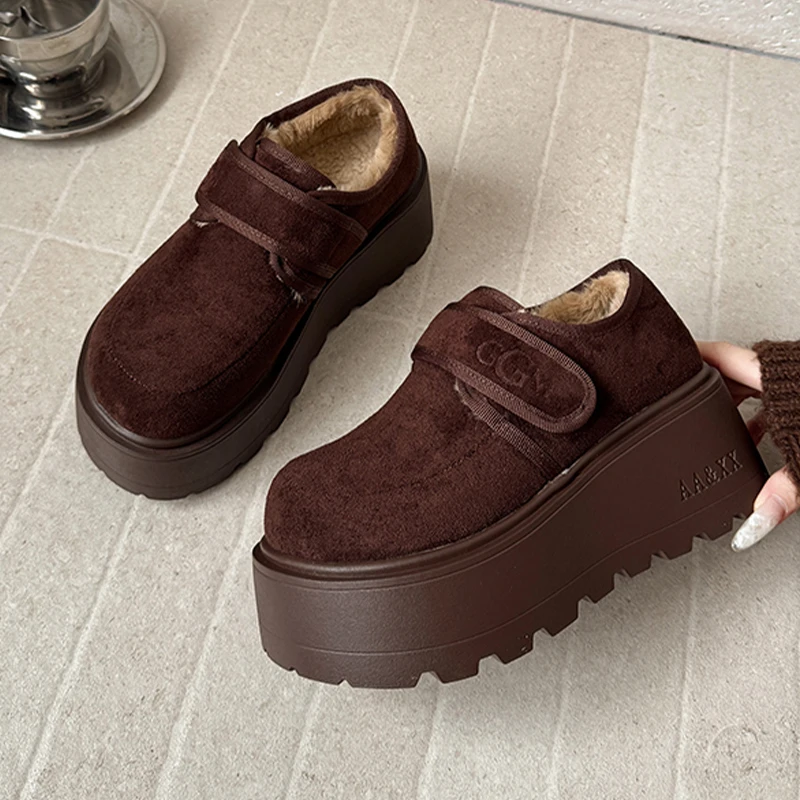 

Winter Platform Women's Boots Flats Warm Fashion Shoes Designer Dress Boots 2025 New Cozy Short Plush Sport Snow Botas Femme