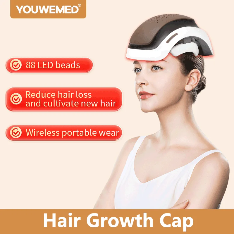 

Red Light Therapy Hair Growth Cap Hair Loss Treatment Hat 88 LD Lights Helmet to Promote Scalp Cells Grow No Pain