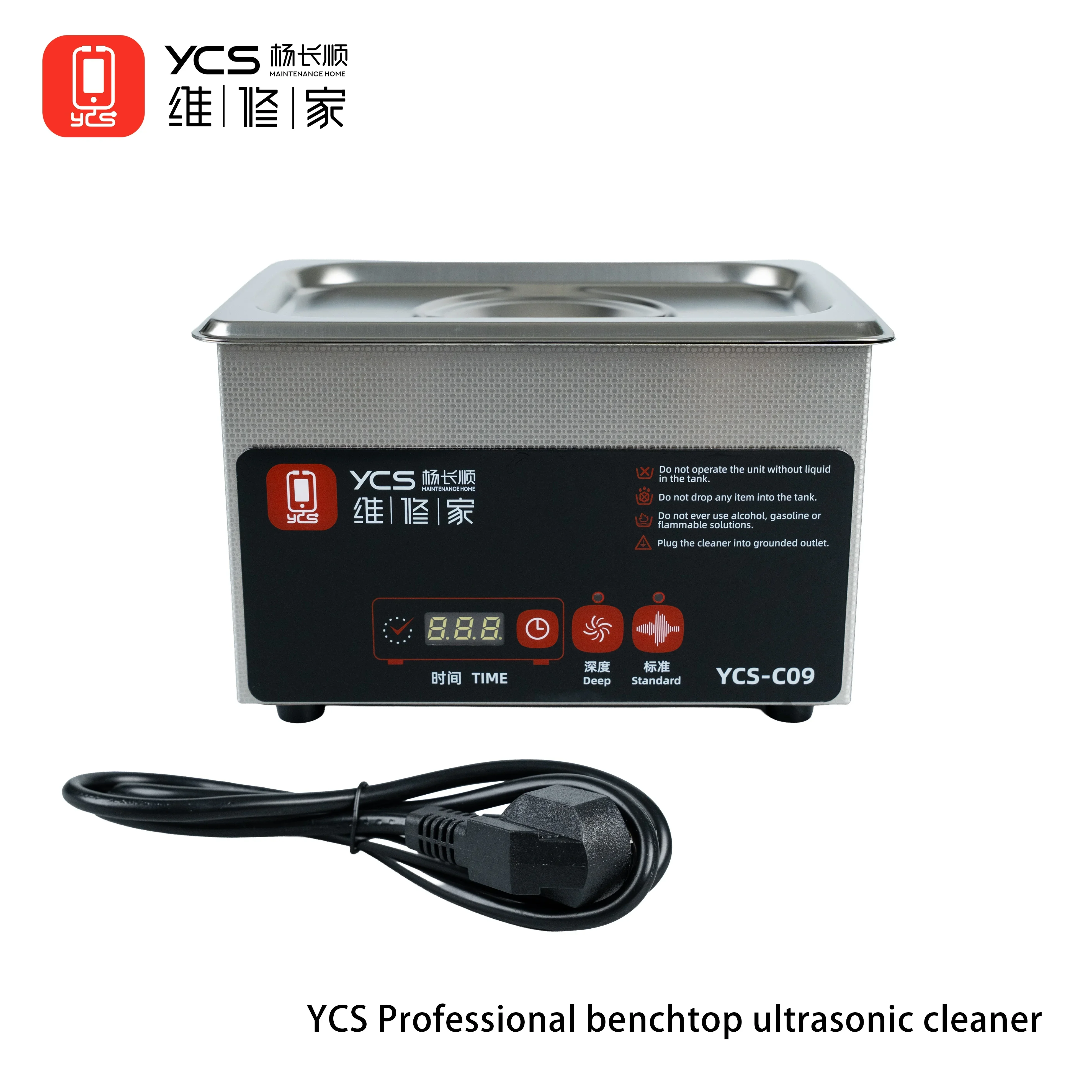 YCS-C08 0.9L Ultrasonic Cleaner 35W for Phone Tablet Laptop Repair Motherboard PCB Cleaning Ultrasonic Cleaning of Stains Tools