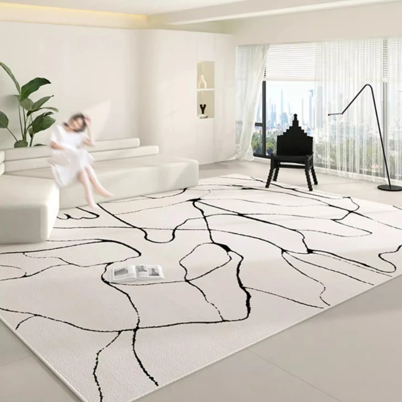 

Large Area Carpets for Living Room Light Luxury Bedroom Decor Line Carpet Washable Lounge Soft Floor Mat Anti-slip Cloakroom Rug