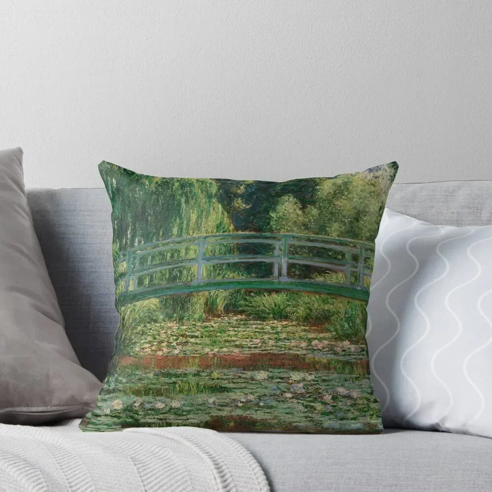 1899-Claude Monet-The Japanese Footbridge and the Water Lily Pool, Giverny-89 x 93 Throw Pillow christmas supplies pillow