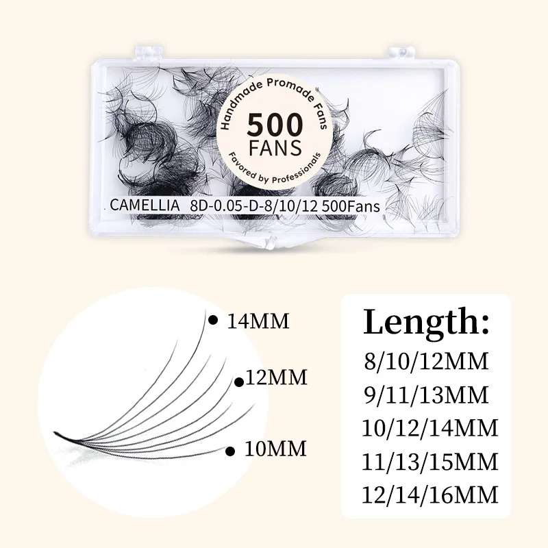 Blossom Camellia ขนตาปลอม500ขนตาปลอมแบบรัสเซียนุ่มธรรมชาติตัวต่อขนตา