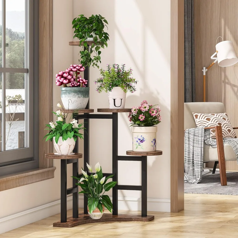 Tribesigns Corner Plant Stand Indoor, 6 Tiered Plant Shelf Flower Stand, Tall Multiple Potted Plant Holder Rack Planter Organize