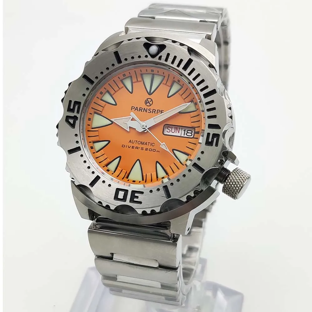 

5-цветные автоматические часы в стиле Cool Monster, мужские NH36, мужские механические часы, сапфировое стекло, светящиеся часы, стальной ремешок для часов