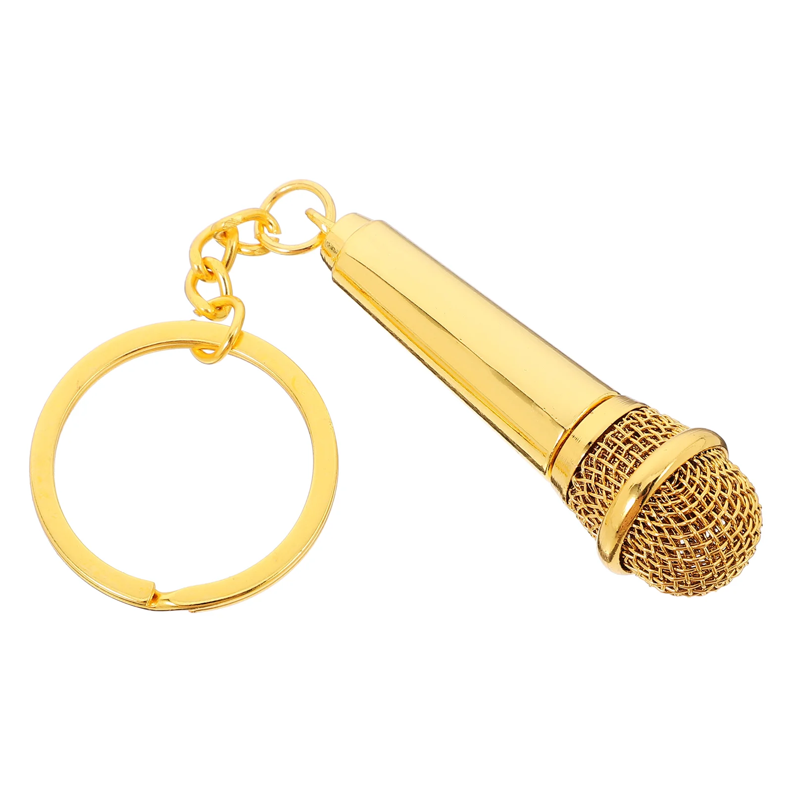 Microphone Keychain Music Jewelrys Geometry Funny Keychains Party Favors Metal Rings