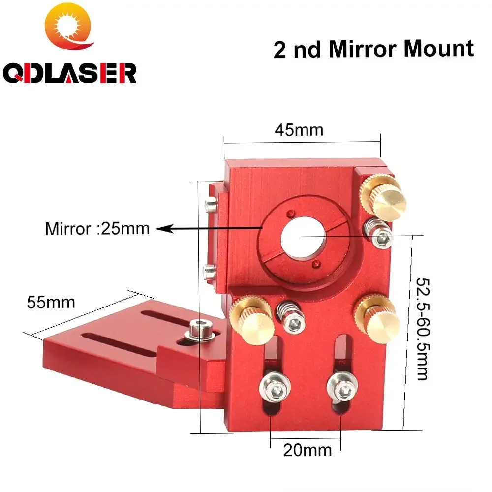 QDLASER CO2 Second Red Mirror Mount Mirror 25mm Integrative Mount For Lase Cutting Machine