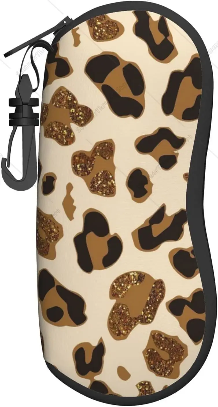 

Animal Leopard Print Unisex Eyeglasses Box Cases,Protective Case For Glasses, Sunglasses Soft Case,glasses Case, Black
